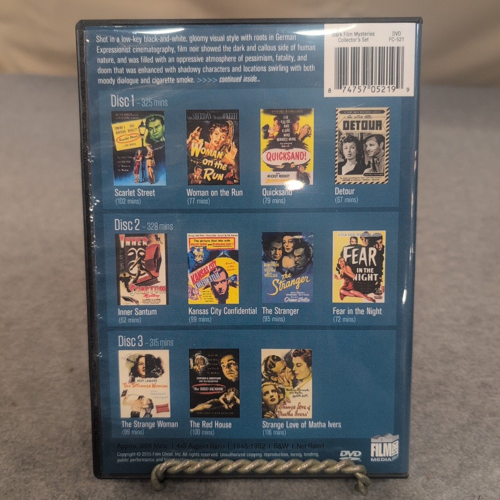Dark Film Mysteries 3-DVD Collector's Set 11 Movies Film Noir FC-521 NEW - Picture 2 of 2